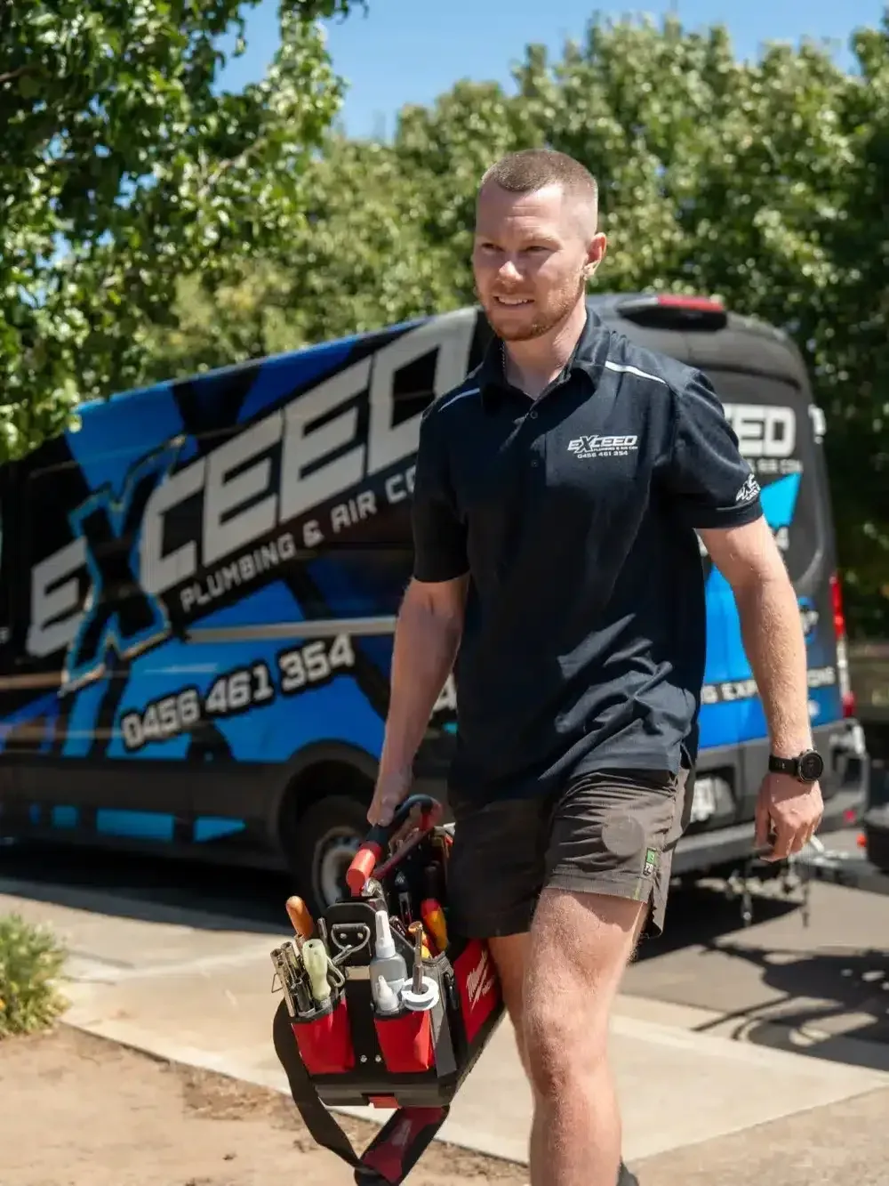 Local plumber arriving at a Blackwood home